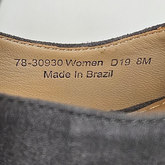 Gray Suede Johnston & Murphy Wrapped Block Heel Pointy Toe Pumps Size 8M - Picture 9 of 9